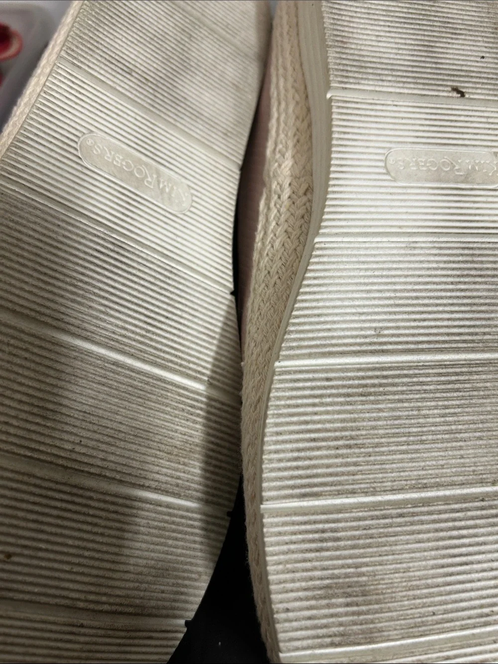 Kim Rogers Blush Pink Slip-On Espadrilles with Silver Toe